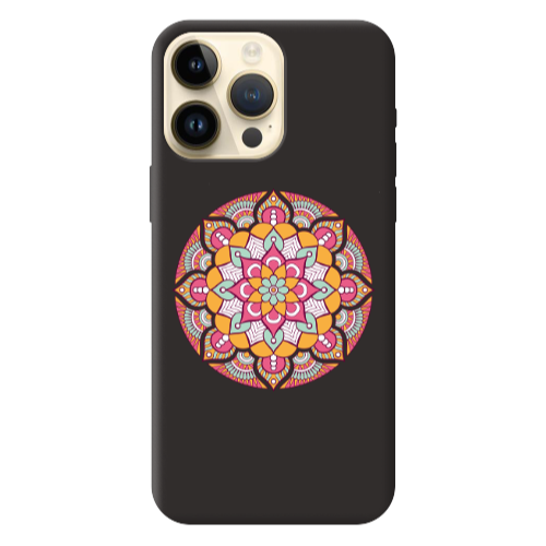 Apple iPhone 13 Pro Max Mandala D103 Black Colored Silicone TPU Θήκη