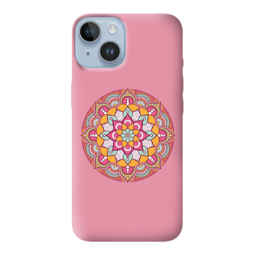 Apple iPhone 14  Mandala D103 Pink Colored Silicone TPU Θήκη