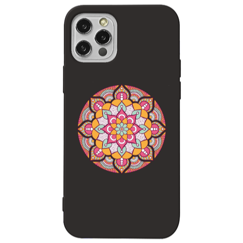 Apple iPhone 13 Pro Mandala D103 Black Colored Silicone TPU Θήκη