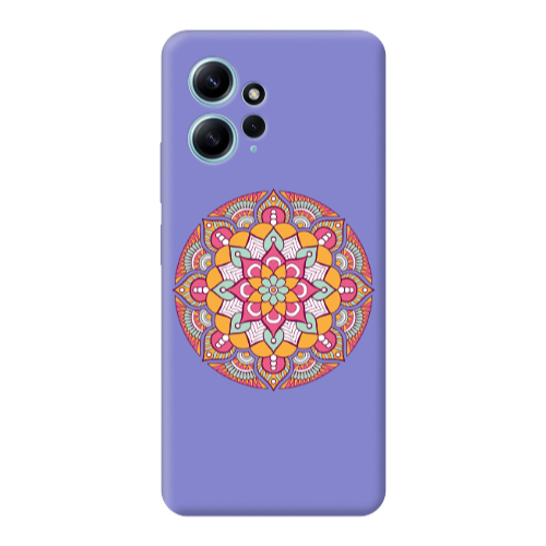 Xiaomi Redmi Note 12 4G Mandala D103 Purple Colored Silicone TPU Θήκη
