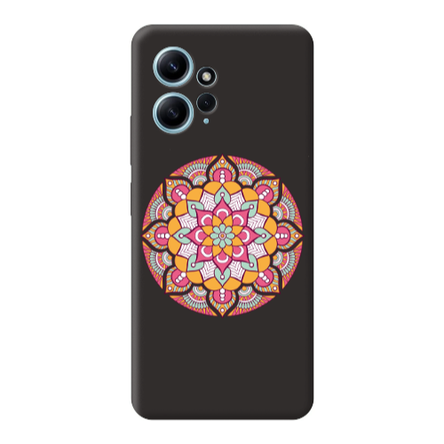Xiaomi Redmi Note 12 4G Mandala D103 Black Colored Silicone TPU Θήκη