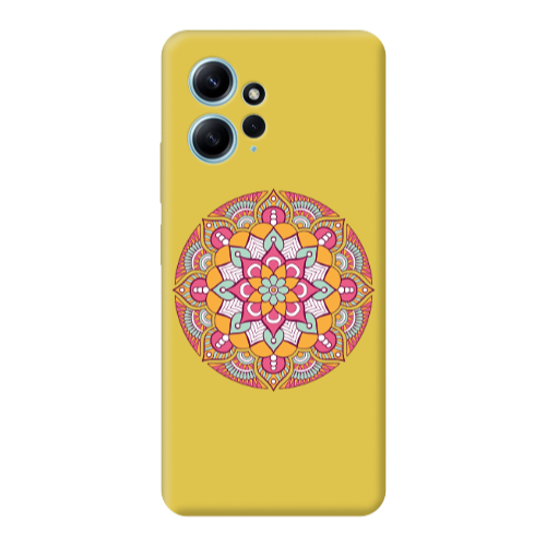 Xiaomi Redmi Note 12 4G Mandala D103 Yellow Colored Silicone TPU Θήκη