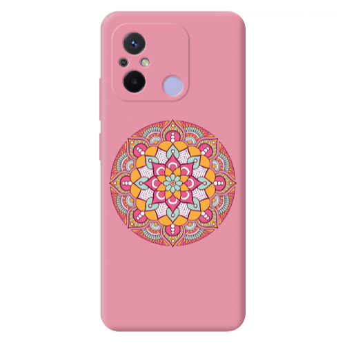Xiaomi Redmi 12C Mandala D103 Pink Colored Silicone TPU Θήκη