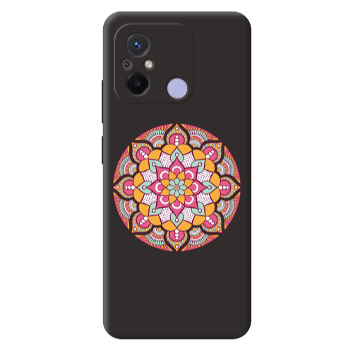 Xiaomi Redmi 12C Mandala D103 Black Colored Silicone TPU Θήκη