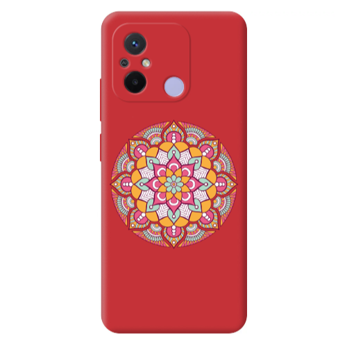 Xiaomi Redmi 12C Mandala D103 Red Colored Silicone TPU Θήκη
