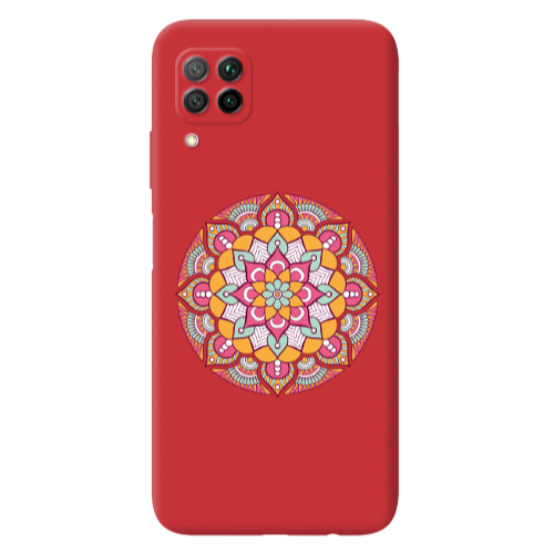 Huawei P40 Lite Mandala D103 Red Colored Silicone TPU Θήκη