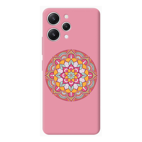 Xiaomi Redmi 12 Mandala D103 Pink Colored Silicone TPU Θήκη
