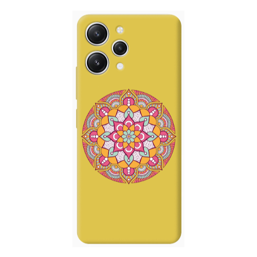 Xiaomi Redmi 12 Mandala D103 Yellow Colored Silicone TPU Θήκη