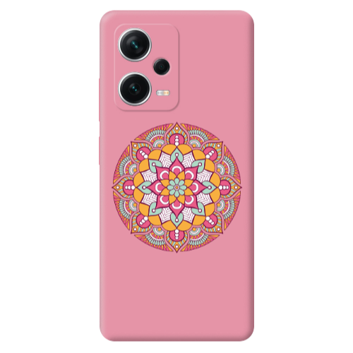 Xiaomi Poco X5 Mandala D103 Pink Colored Silicone TPU Θήκη