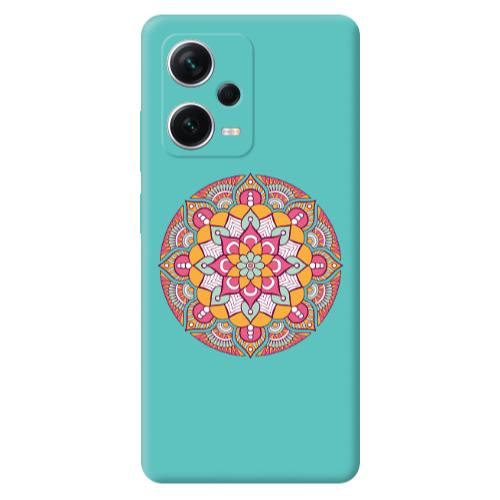 Xiaomi Poco X5 Mandala D103 Turquoise Colored Silicone TPU Θήκη