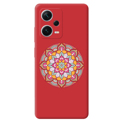 Xiaomi Poco X5 Mandala D103 Red Colored Silicone TPU Θήκη