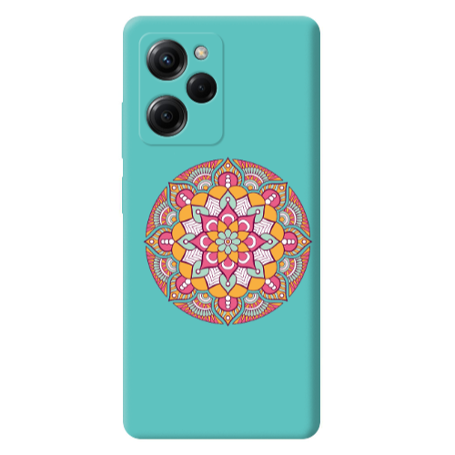 Xiaomi Poco X5 Pro Mandala D103 Turquoise Colored Silicone TPU Θήκη