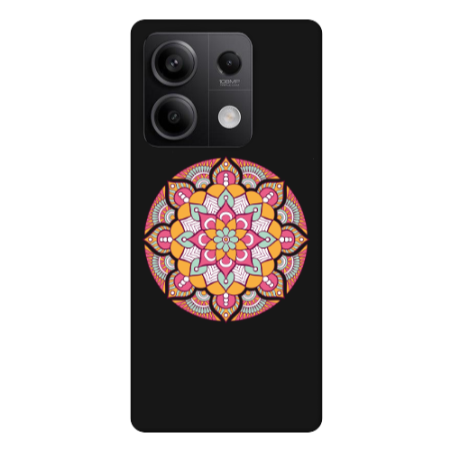 Xiaomi Redmi Note 13 5G Mandala D103 Black Colored Silicone TPU Θήκη