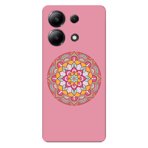 Xiaomi Redmi Note 13 4G Mandala D103 Pink Colored Silicone TPU Θήκη
