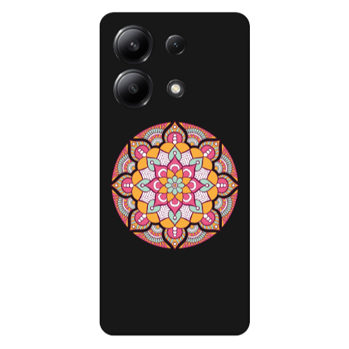 Xiaomi Redmi Note 13 4G Mandala D103 Black Colored Silicone TPU Θήκη