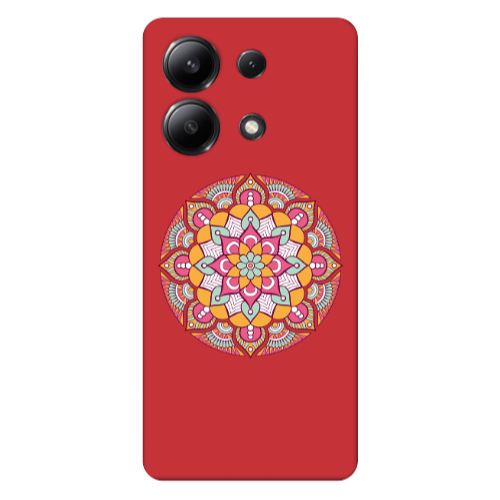 Xiaomi Redmi Note 13 4G Mandala D103 Red Colored Silicone TPU Θήκη