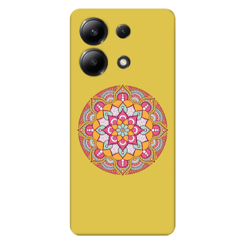 Xiaomi Redmi Note 13 4G Mandala D103 Yellow Colored Silicone TPU Θήκη