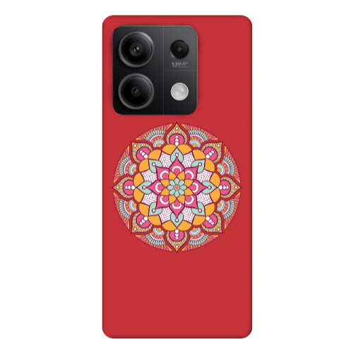Xiaomi Redmi Note 13Pro 5G Mandala D103 Red Colored Silicone TPU Θήκη