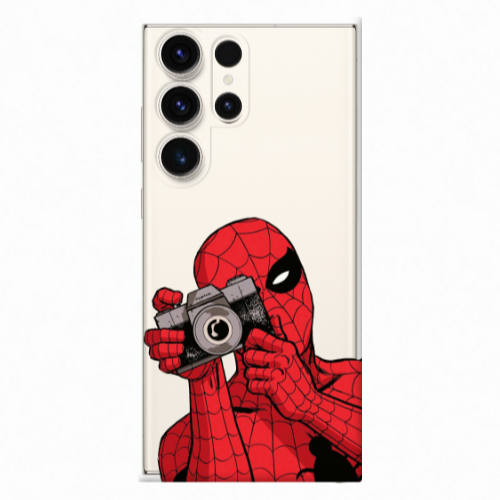 Samsung S25 Ultra Spiderman take picture Transparent Silicone TPU Θήκη