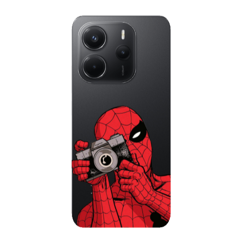 Xiaomi Redmi Note 14 Spiderman take picture Transparent Silicone TPU Θήκη