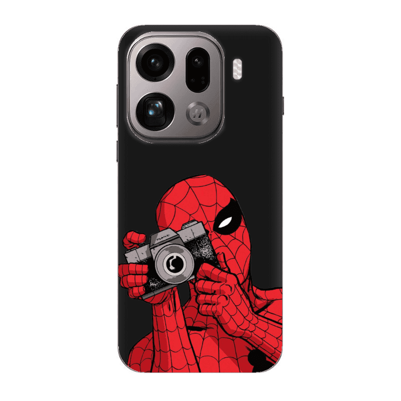 Oppo Find X9 Pro Spiderman take picture Black Colored Silicone TPU Θήκη