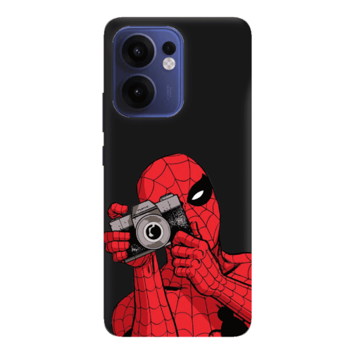 Oppo Reno 13 F Spiderman take picture Black Colored Silicone TPU Θήκη