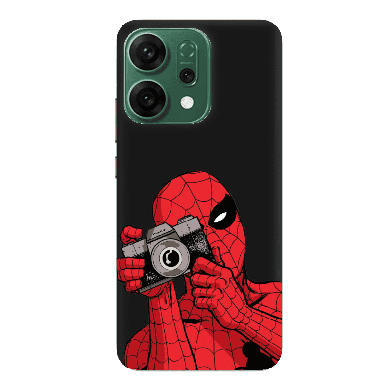 Oppo RENO 14 Spiderman take picture Black Colored Silicone TPU Θήκη