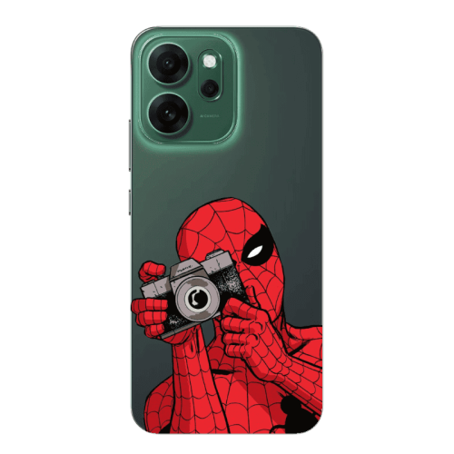 Oppo 14 F Spiderman take picture Transparent Silicone TPU Θήκη