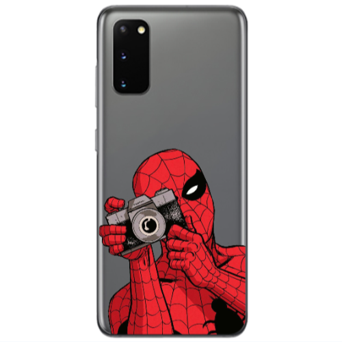 Samsung S20 Spiderman take picture Transparent Silicone TPU Θήκη