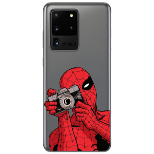 Samsung S20 Ultra Spiderman take picture Transparent Silicone TPU Θήκη