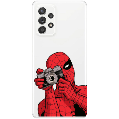 Samsung A53 Spiderman take picture Transparent Silicone TPU Θήκη