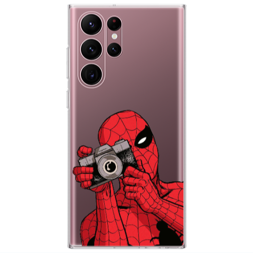 Samsung S22 Ultra Spiderman take picture Transparent Silicone TPU Θήκη