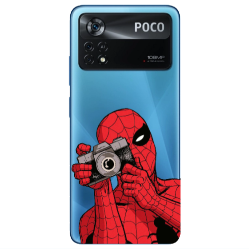 Xiaomi Poco X4 Pro Spiderman take picture Transparent Silicone TPU Θήκη