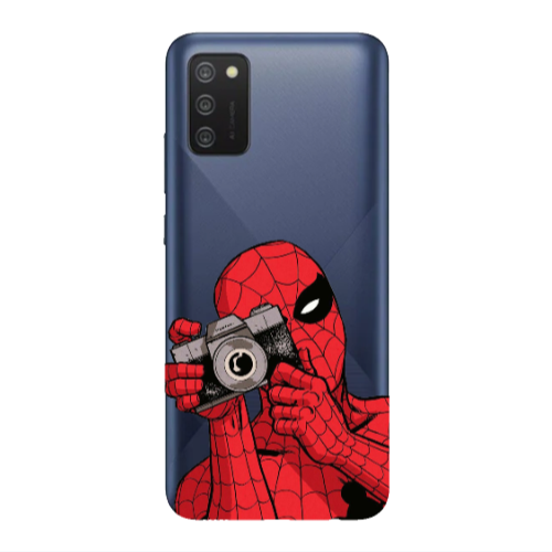 Samsung A03S Spiderman take picture Transparent Silicone TPU Θήκη