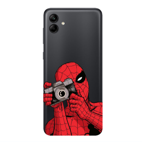 Samsung A04 Spiderman take picture Transparent Silicone TPU Θήκη