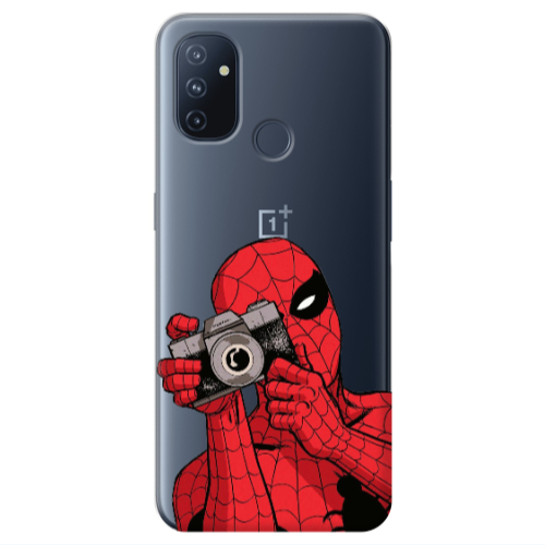 Oneplus Nord 100 Spiderman take picture Transparent Silicone TPU Θήκη
