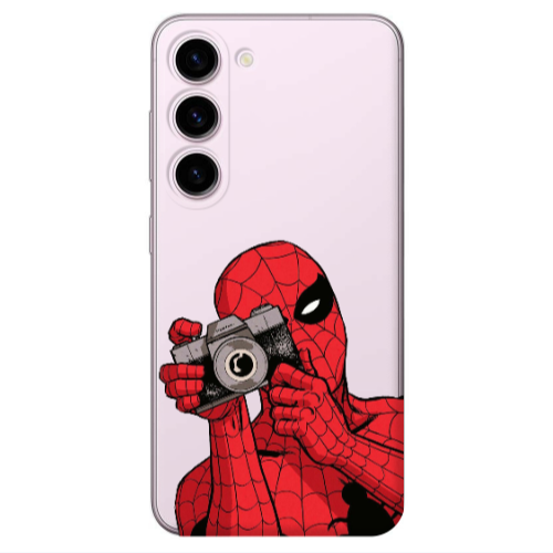 Samsung S23 Spiderman take picture Transparent Silicone TPU Θήκη