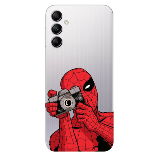 Samsung A14 5G Spiderman take picture Transparent Silicone TPU Θήκη
