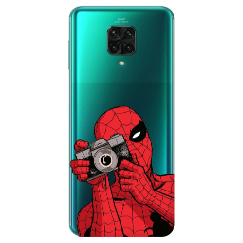 Xiaomi Redmi Note 9S Spiderman take picture Transparent Silicone TPU Θήκη
