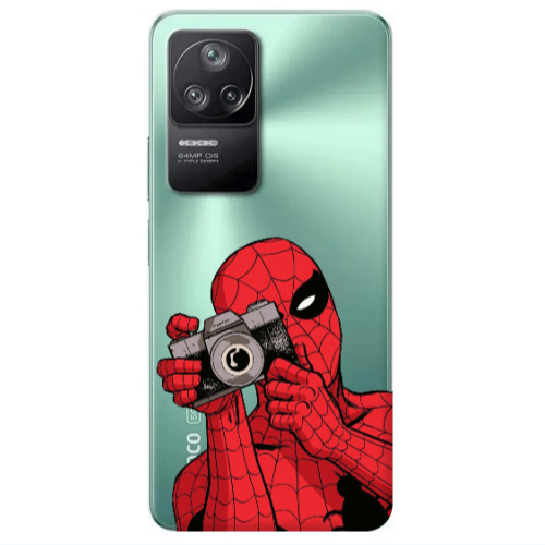 Xiaomi Poco F4 Spiderman take picture Transparent Silicone TPU Θήκη