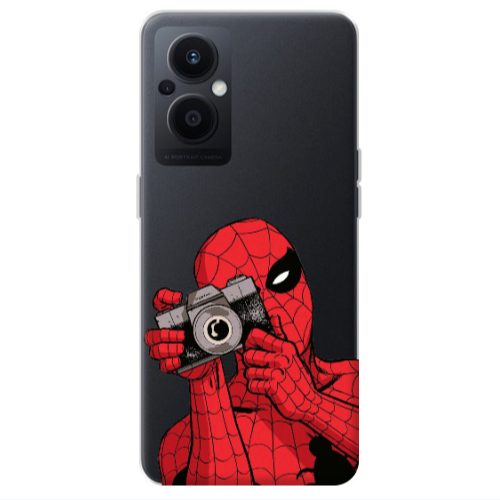 Oppo Reno 7 Lite Spiderman take picture Transparent Silicone TPU Θήκη