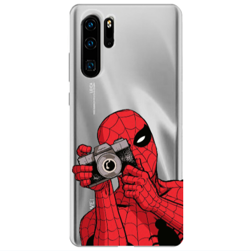 Huawei P30 Pro Spiderman take picture Transparent Silicone TPU Θήκη