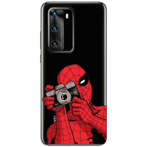 Huawei P40 Spiderman take picture Transparent Silicone TPU Θήκη