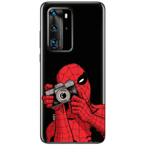 Huawei P40 Pro Spiderman take picture Transparent Silicone TPU Θήκη
