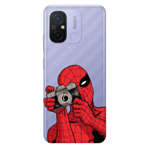Xiaomi Redmi 12C Spiderman take picture Transparent Silicone TPU Θήκη