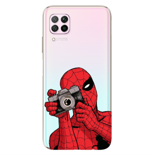 Huawei P40 Lite Spiderman take picture Transparent Silicone TPU Θήκη