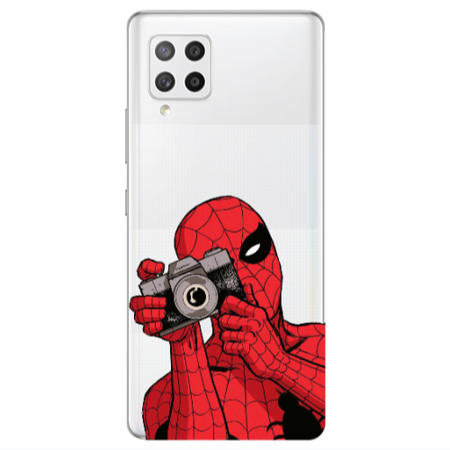 Samsung A42 5G Spiderman take picture Transparent Silicone TPU Θήκη