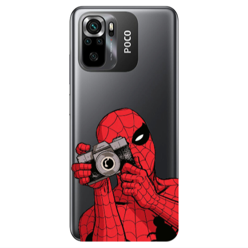 Xiaomi Poco M5 s Spiderman take picture Transparent Silicone TPU Θήκη