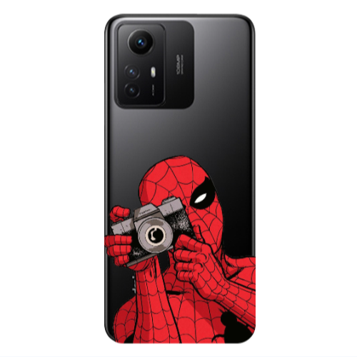 Xiaomi Redmi Note 12s Spiderman take picture Transparent Silicone TPU Θήκη