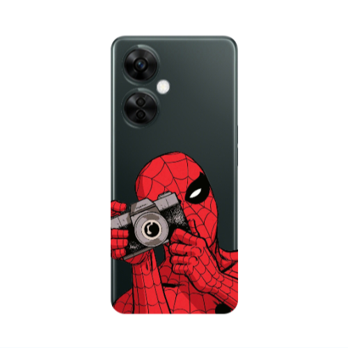 Oneplus Nord CE 3 Lite 5G Spiderman take picture Transparent Silicone TPU Θήκη